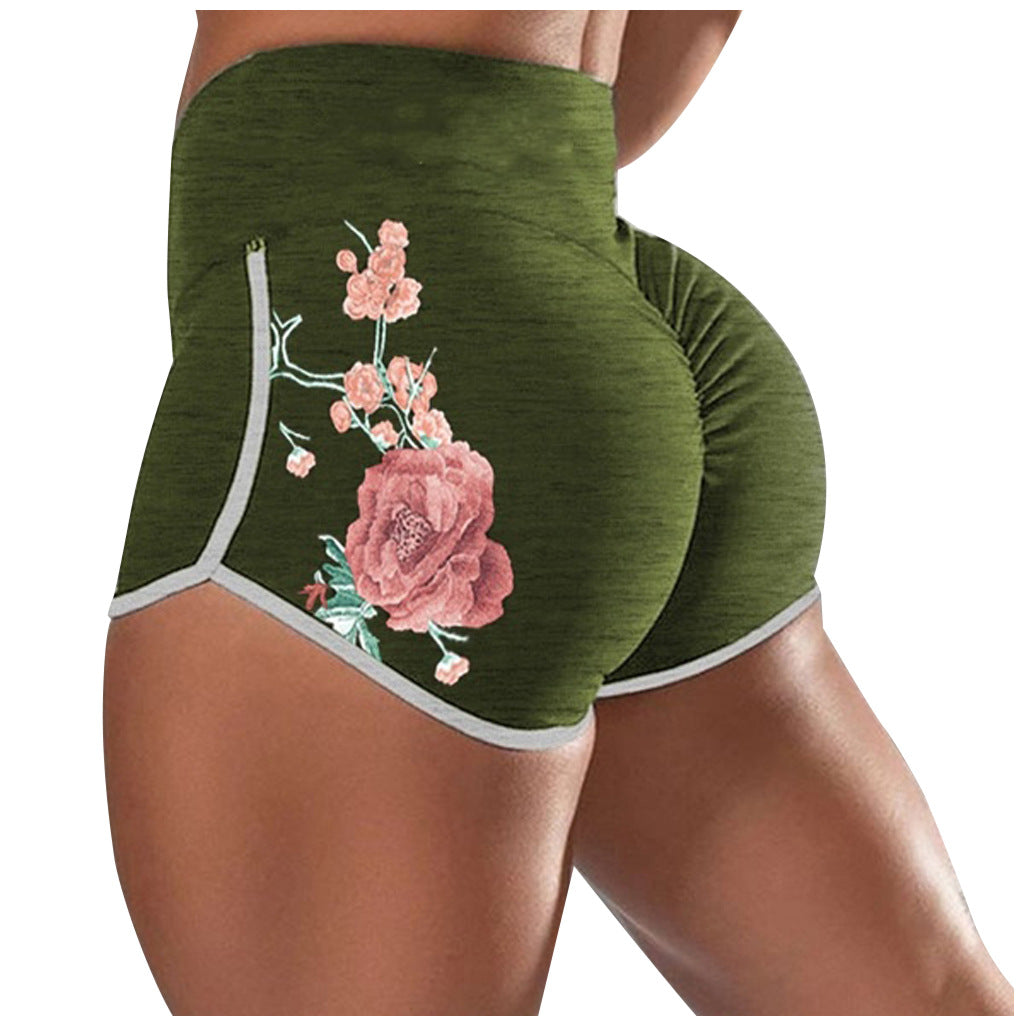 Women's Scrunch Booty Floral Workout Shorts